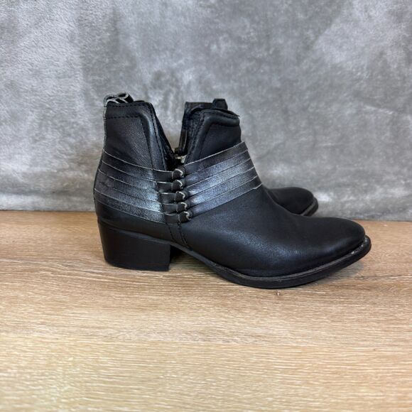 Diba Skyler Women's Ankle Boot Bootie Fall Heel Western Leather Black Size 7.5 - Picture 4 of 10